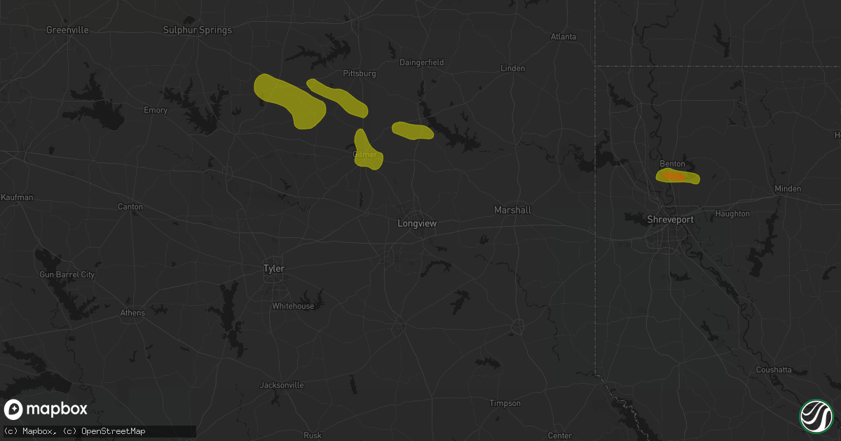 Hail map in Longview, TX on May 8, 2026