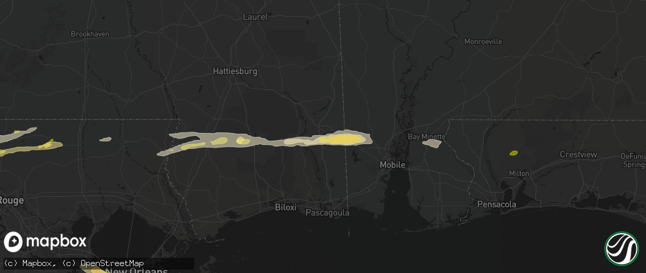 Hail map in Lucedale, MS on May 8, 2026