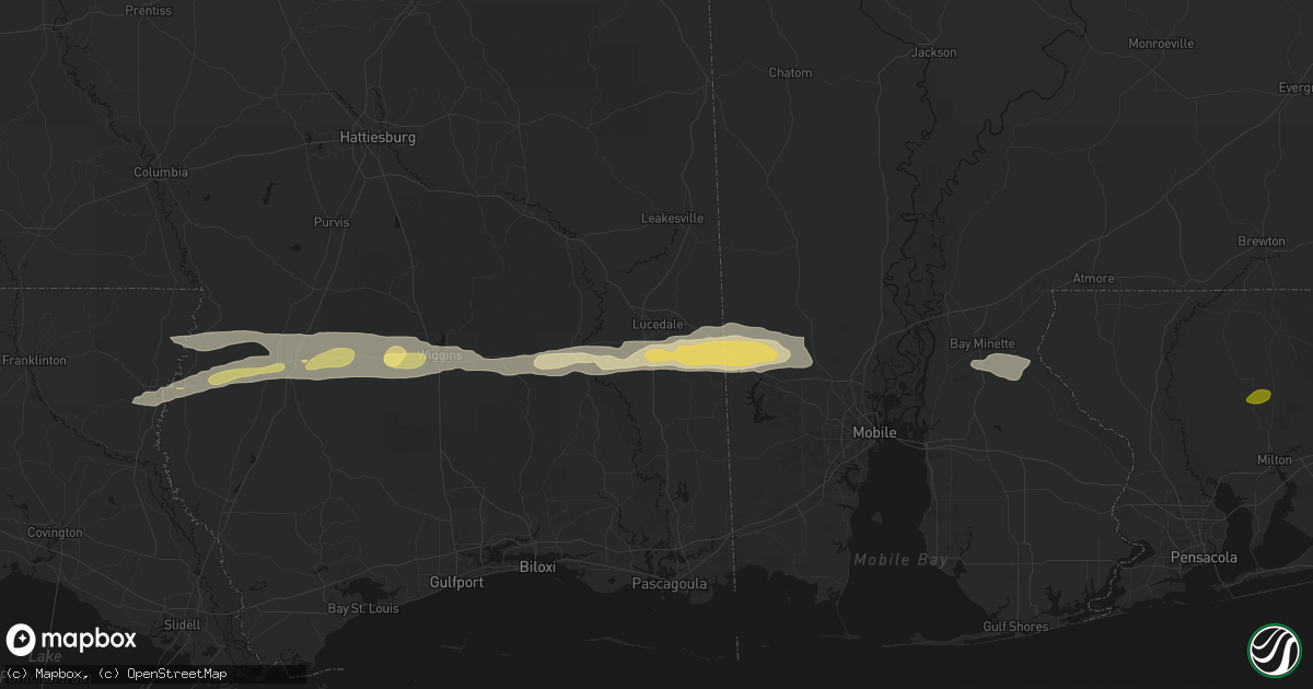 Hail map in Lucedale, MS on May 8, 2026