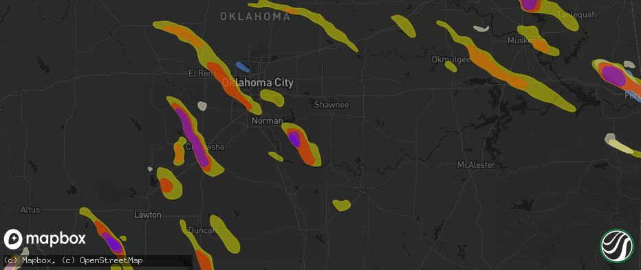 Hail map in Macomb, OK on May 8, 2026