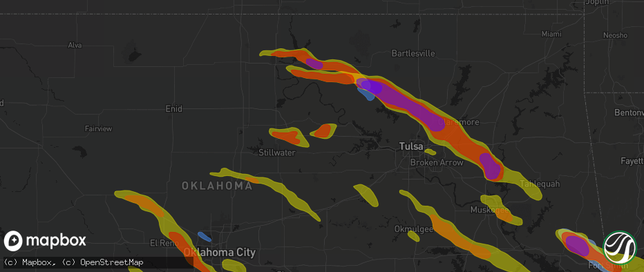 Hail map in Maramec, OK on May 8, 2026