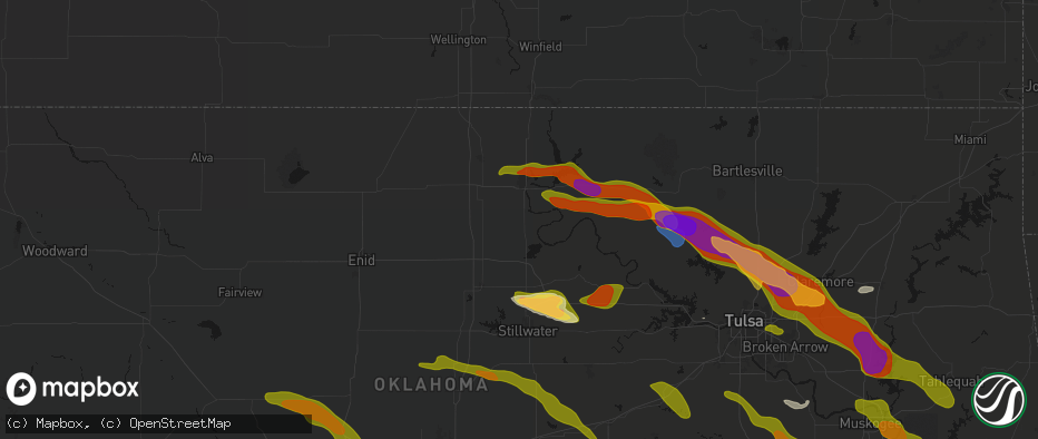 Hail map in Marland, OK on May 8, 2026