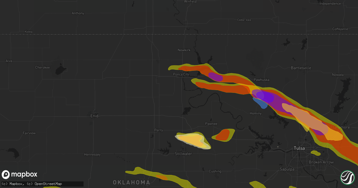 Hail map in Marland, OK on May 8, 2026