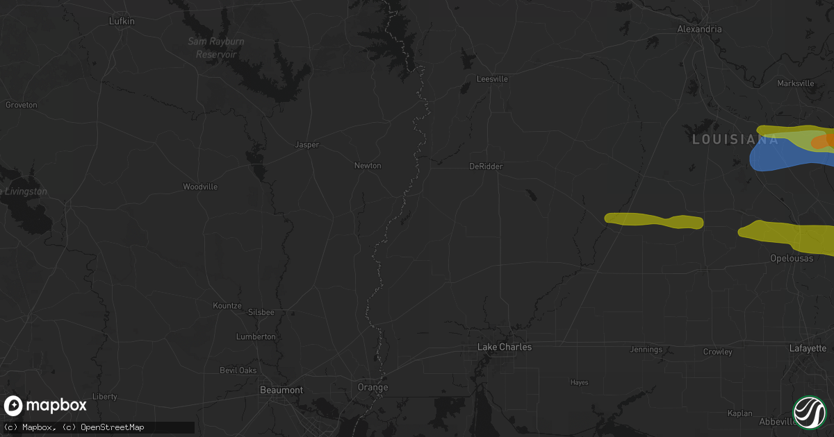 Hail map in Merryville, LA on May 8, 2026