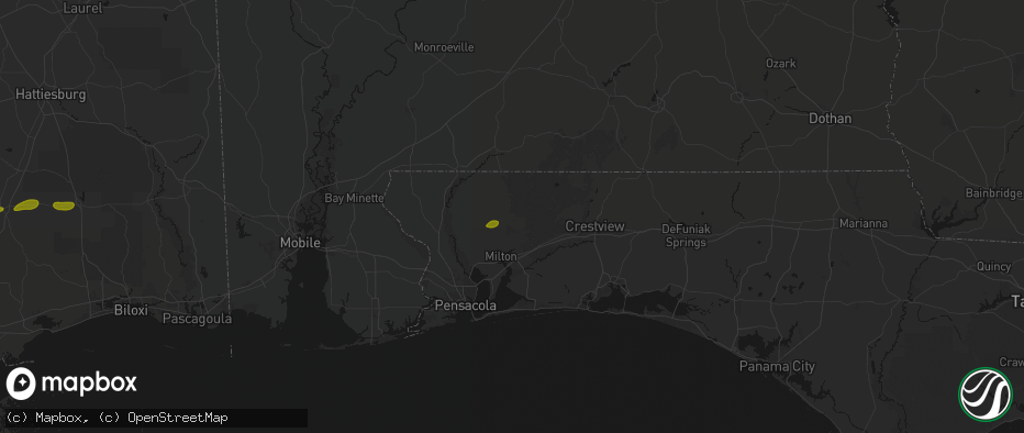 Hail map in Milton, FL on May 8, 2026