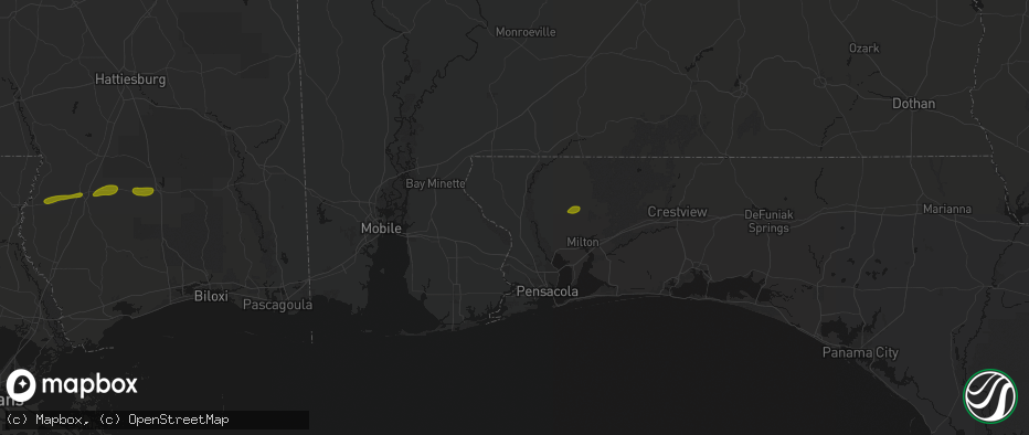 Hail map in Molino, FL on May 8, 2026
