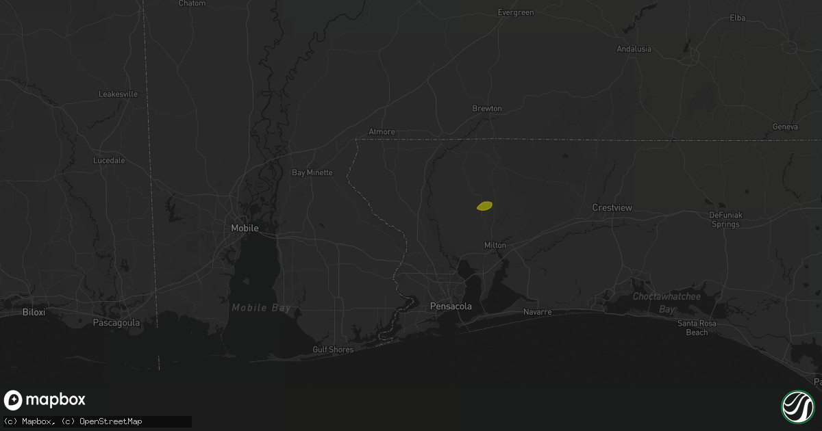 Hail map in Molino, FL on May 8, 2026