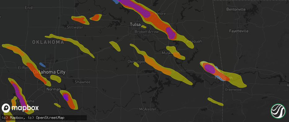 Hail map in Morris, OK on May 8, 2026
