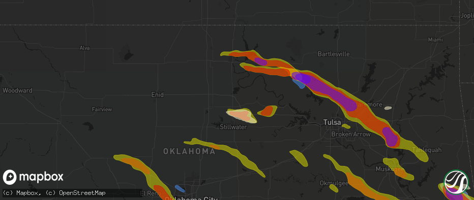 Hail map in Morrison, OK on May 8, 2026