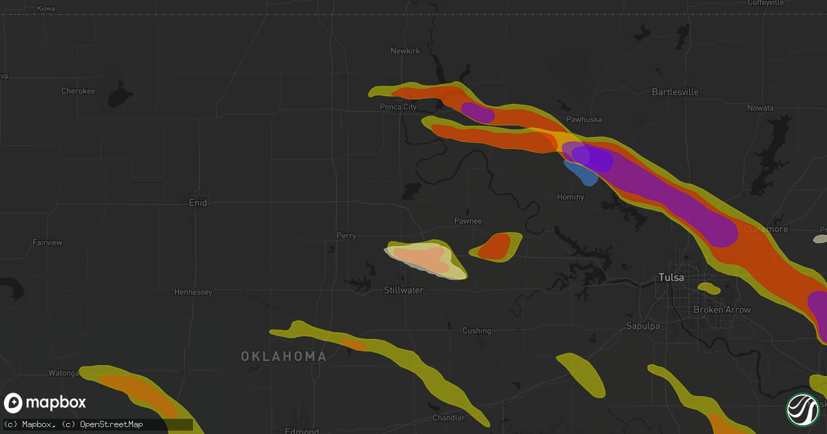 Hail map in Morrison, OK on May 8, 2026
