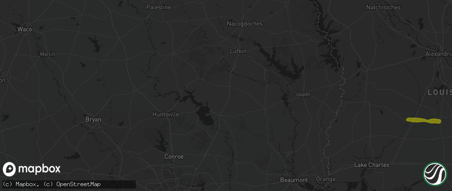 Hail map in Moscow, TX on May 8, 2026