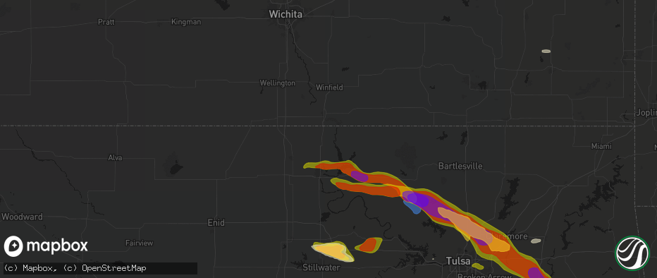 Hail map in Newkirk, OK on May 8, 2026