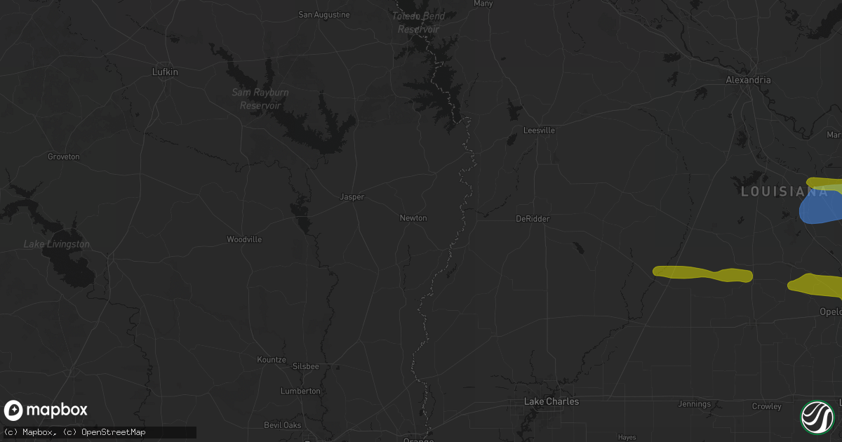 Hail map in Newton, TX on May 8, 2026