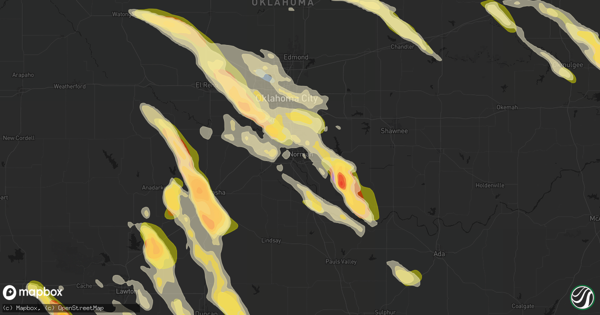 Hail map in Norman, OK on May 8, 2026