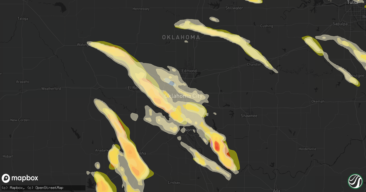 Hail map in Oklahoma City, OK on May 8, 2026