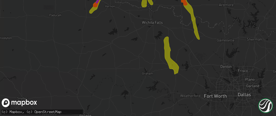Hail map in Olney, TX on May 8, 2026