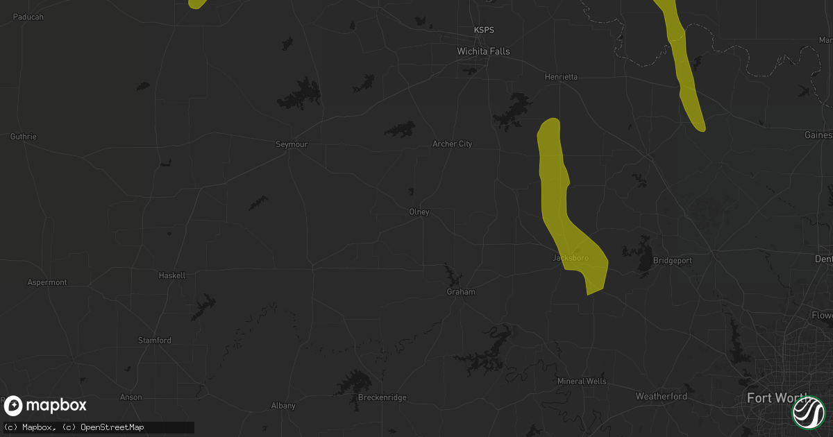 Hail map in Olney, TX on May 8, 2026