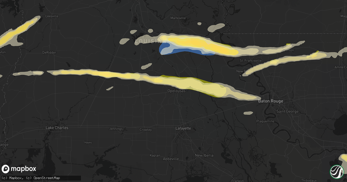 Hail map in Opelousas, LA on May 8, 2026