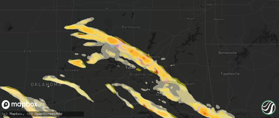 Hail map in Owasso, OK on May 8, 2026