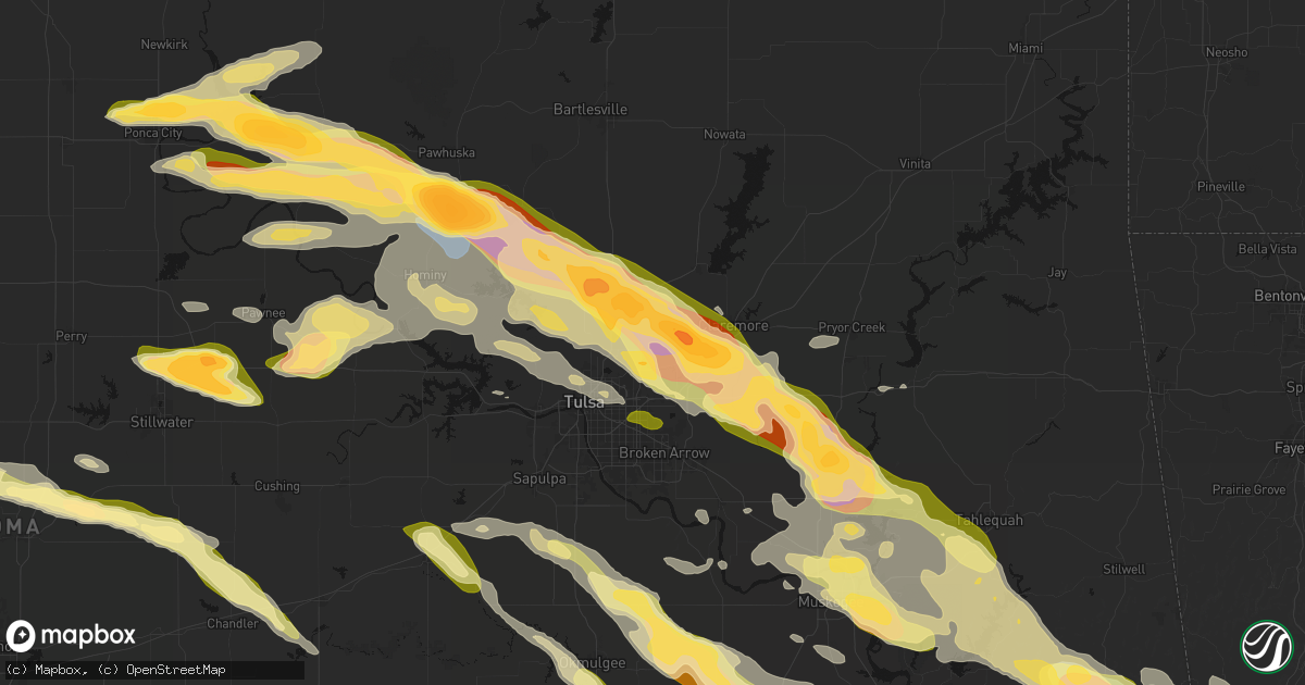 Hail map in Owasso, OK on May 8, 2026