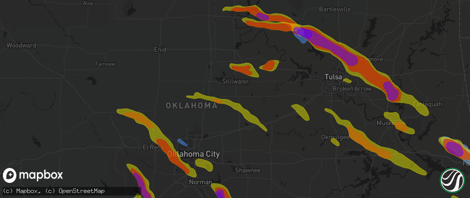 Hail map in Perkins, OK on May 8, 2026