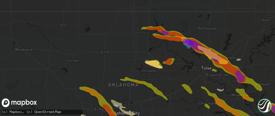 Hail map in Perry, OK on May 8, 2026