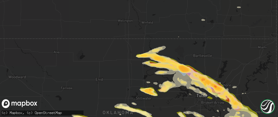 Hail map in Ponca City, OK on May 8, 2026