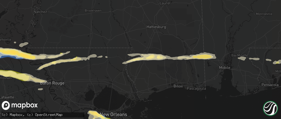 Hail map in Poplarville, MS on May 8, 2026