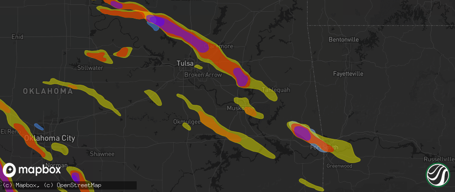 Hail map in Porter, OK on May 8, 2026
