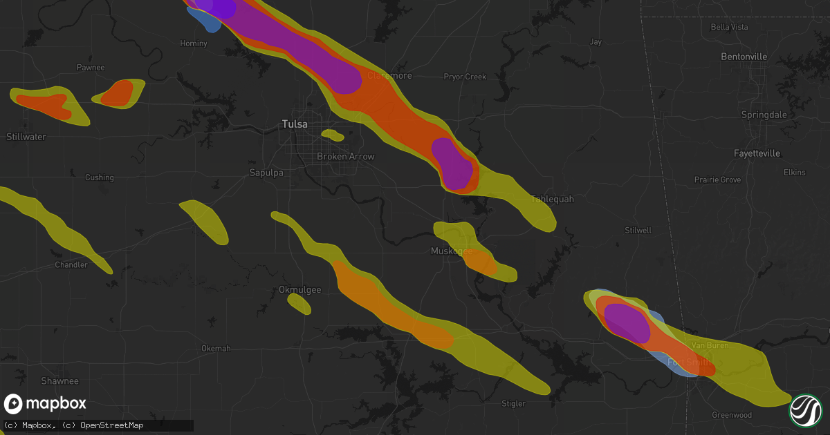 Hail map in Porter, OK on May 8, 2026