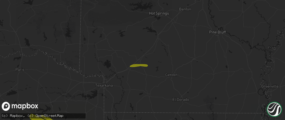 Hail map in Prescott, AR on May 8, 2026