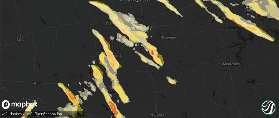 Hail map in Purcell, OK on May 8, 2026