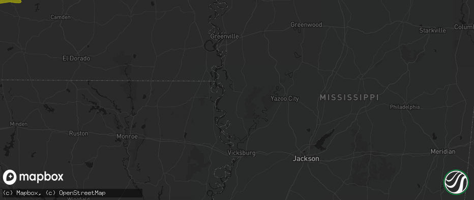 Hail map in Rolling Fork, MS on May 8, 2026