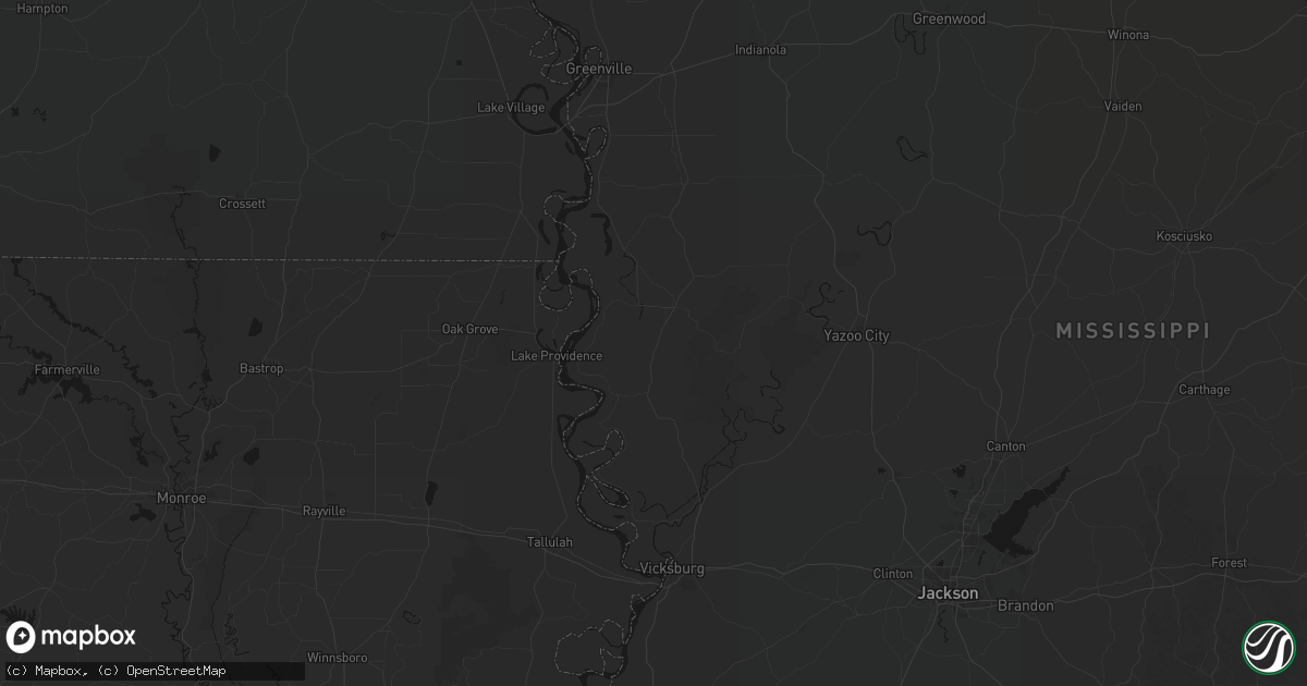 Hail map in Rolling Fork, MS on May 8, 2026
