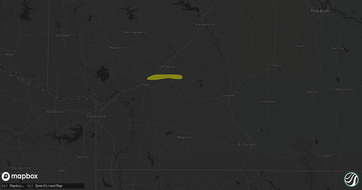 Hail map in Rosston, AR on May 8, 2026