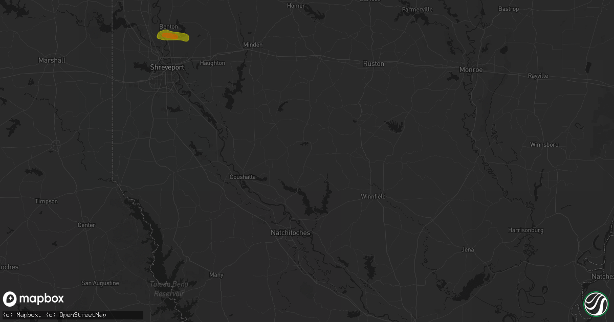Hail map in Saline, LA on May 8, 2026