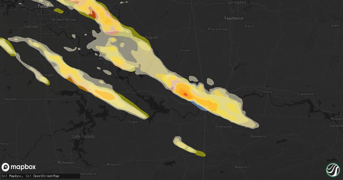 Hail map in Sallisaw, OK on May 8, 2026