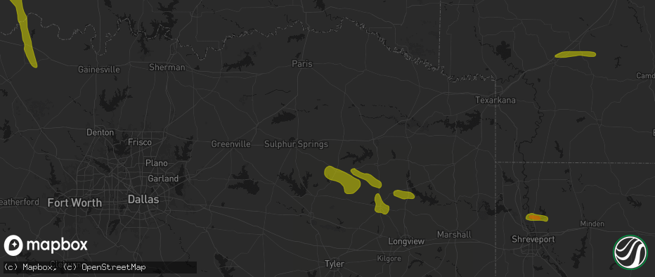 Hail map in Saltillo, TX on May 8, 2026