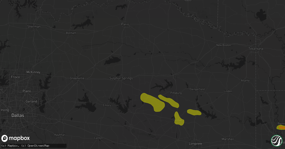 Hail map in Saltillo, TX on May 8, 2026