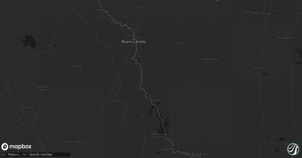 Hail map in San Ygnacio, TX on May 8, 2026