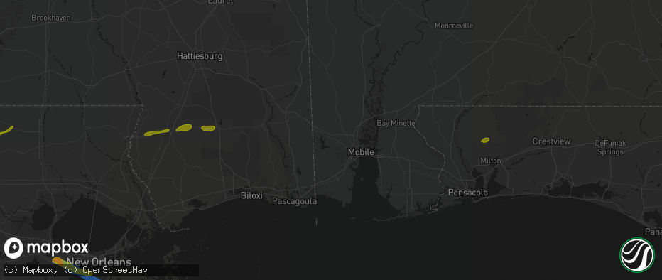 Hail map in Semmes, AL on May 8, 2026