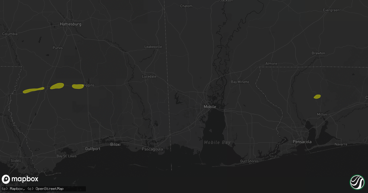 Hail map in Semmes, AL on May 8, 2026