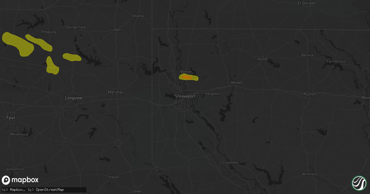Hail map in Shreveport, LA on May 8, 2026