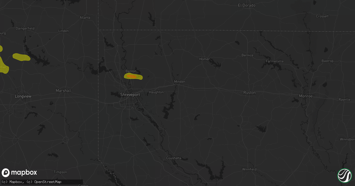 Hail map in Sibley, LA on May 8, 2026