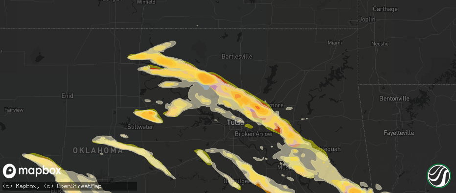 Hail map in Skiatook, OK on May 8, 2026