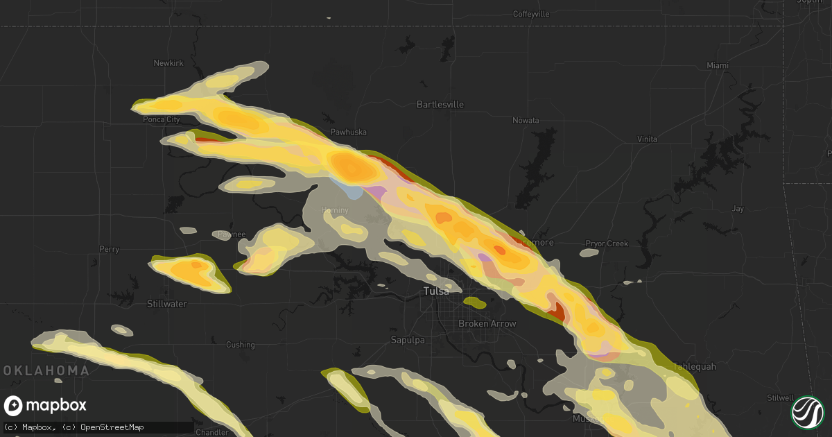 Hail map in Skiatook, OK on May 8, 2026