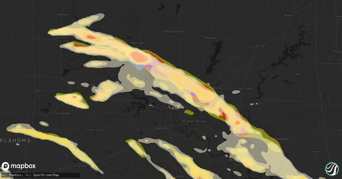 Hail map in Sperry, OK on May 8, 2026