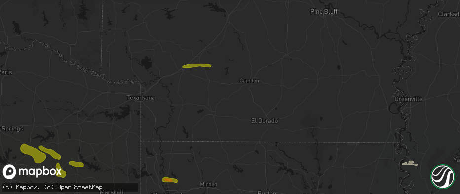 Hail map in Stephens, AR on May 8, 2026