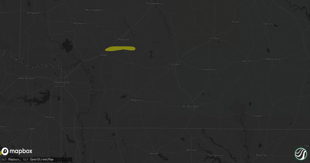 Hail map in Stephens, AR on May 8, 2026