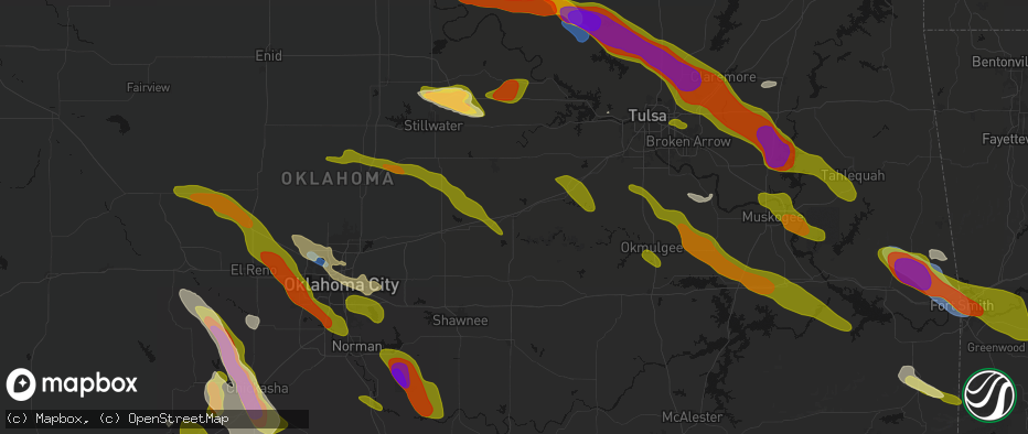 Hail map in Stroud, OK on May 8, 2026